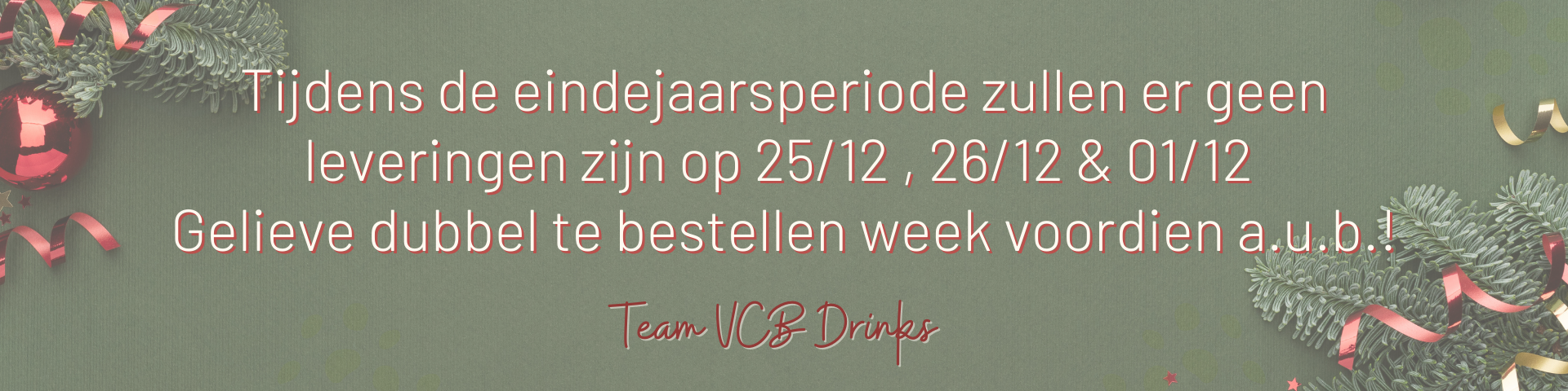 Openingsuren eindejaarsperiode